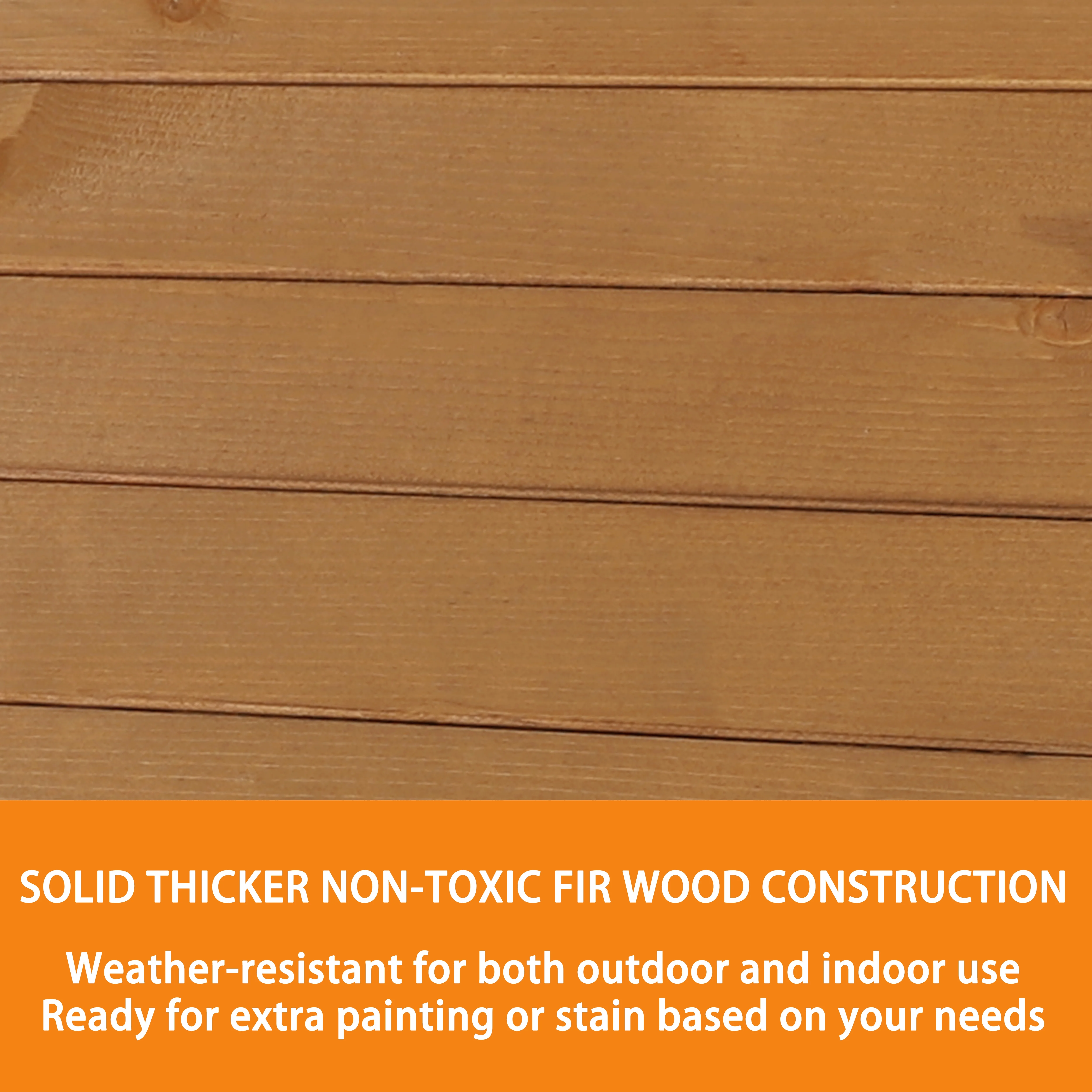 Wood Potting Bench Garden Table w/ Removable Stainless Sink Shelves, Natural(Natural) - Image 10