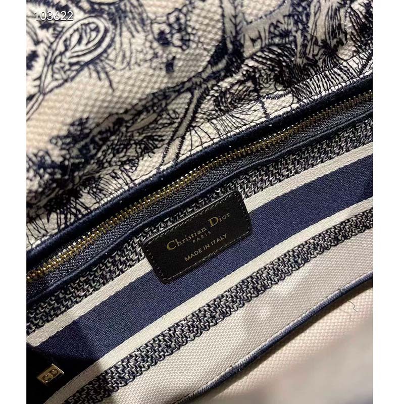 CD Women CD Medium Lady D-Lite Bag Blue Toile De Jouy Embroidery