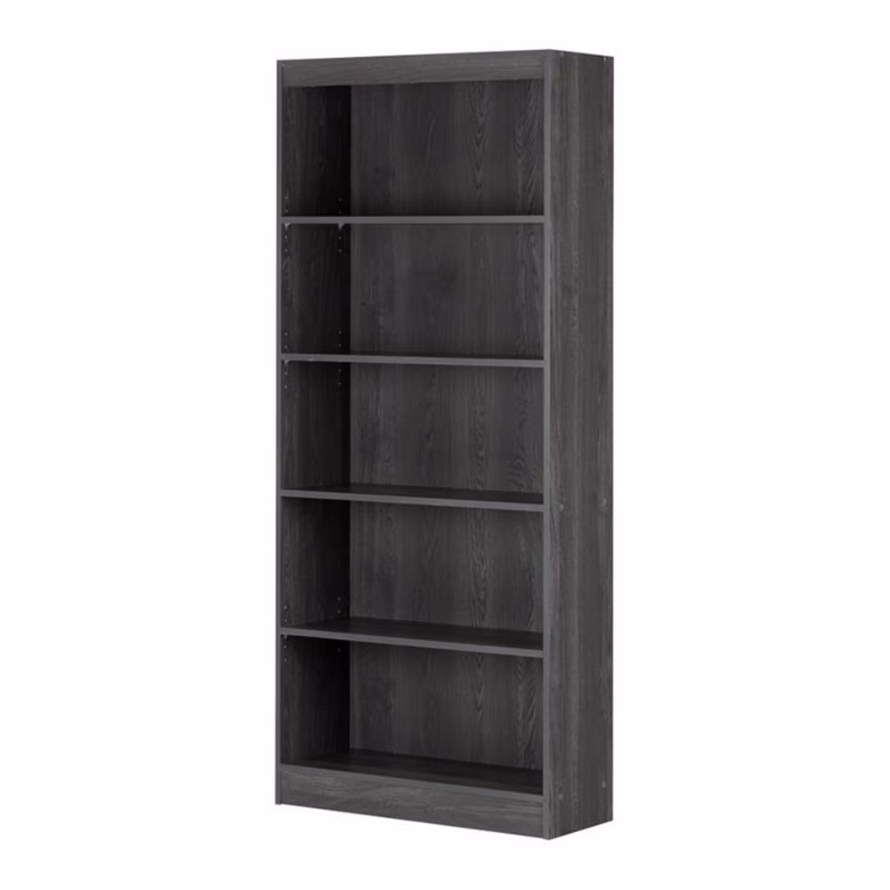 5-Shelf Transitional Wood Bookcase in Morgan Cherry(Morgan Cherry) - Image 3