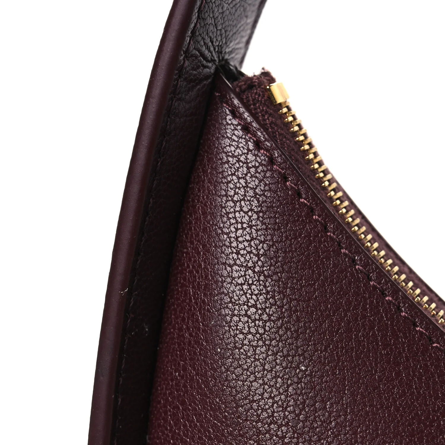 Grained Calfskin Half Moon Shoulder Bag Raisin