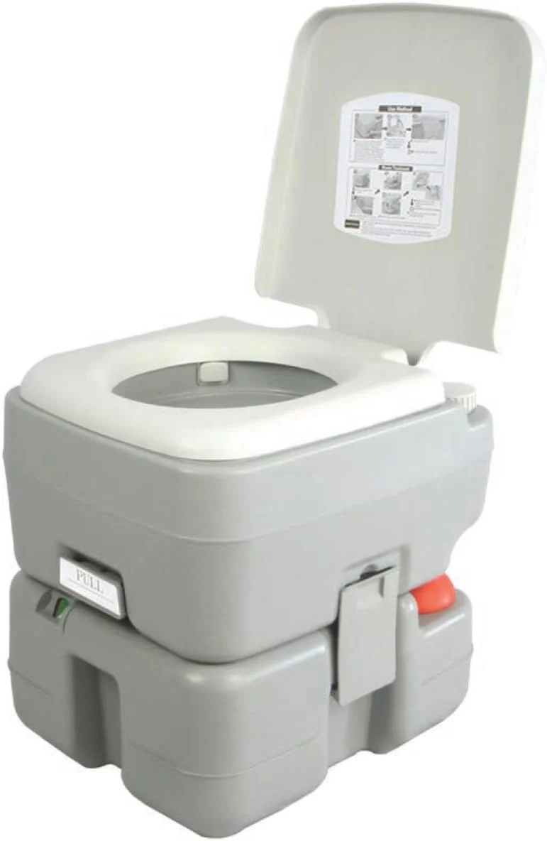 Portable Toilet with Carry Bag – Indoor Outdoor Toilet with CHH Piston Pump & Level Indicator – 5.3 Gallon Large Waste Tank – 100-120 Flushes for RV, Camping, Hiking & Boating, SLCATL320