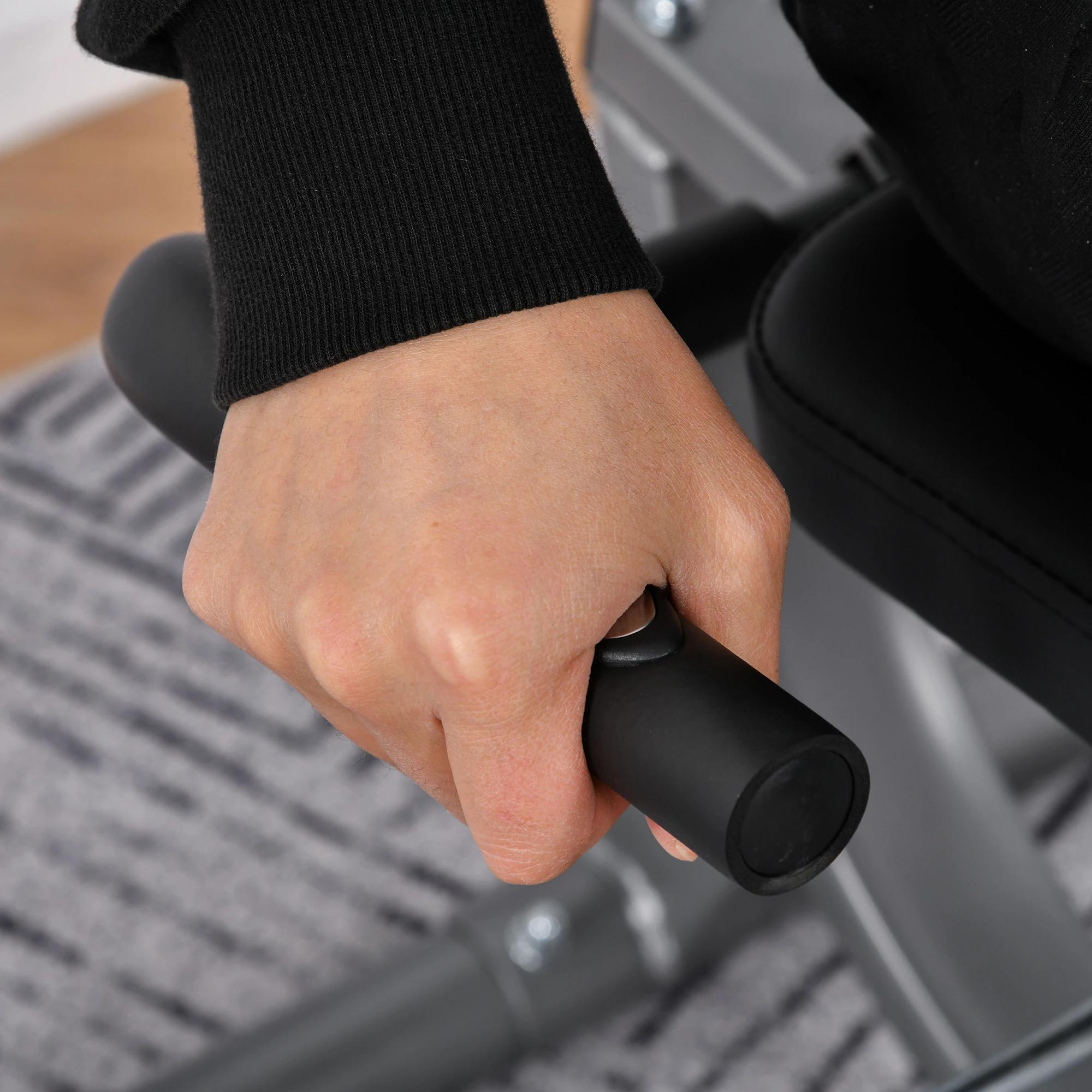 HOMCOM hometrainer fietstrainer vliegwiel hometrainer met 8 niveaus verstelbare magnetische weerstand verstelbare lengte magnetische weerstand wielen metaal ABS grijs + zilver 136 l x 62,5 b x 38 h cm