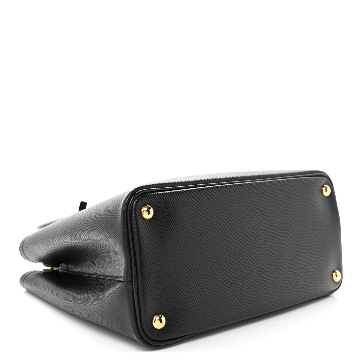 Saffiano Cuir Small Double Bag Black Fuoco