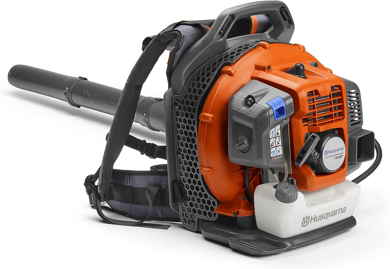 Souffleur de feuilles dorsal à essence Husqvarna 150BT, 51 cm³, 2,16 CV, 765 CFM, 270 mi/h, conception ergonomique