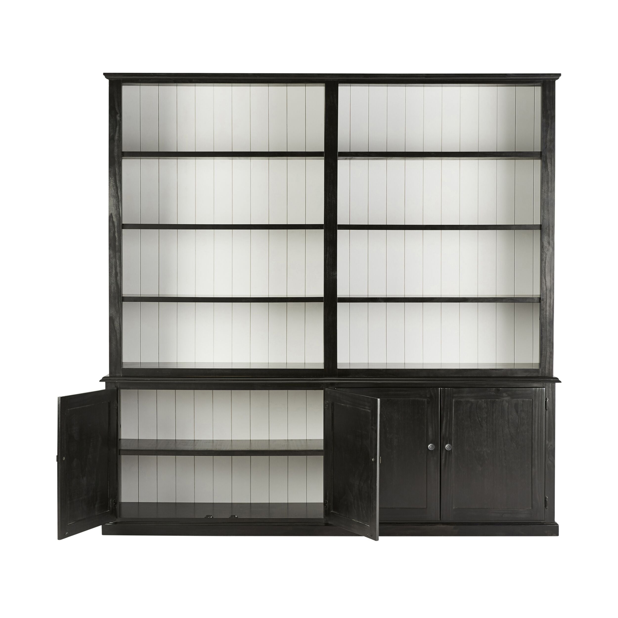 Armand 4 Door Library Shelving Unit 240 x 240cm Black