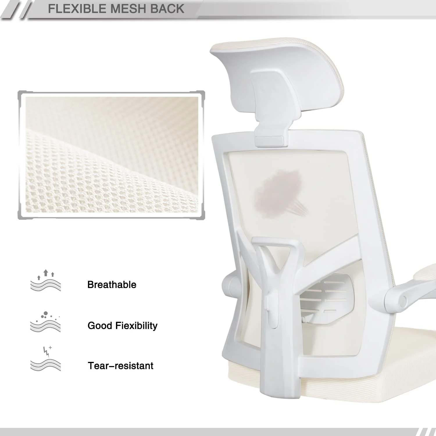 Qulomvs Mesh Ergonomic Office Chair with Footrest