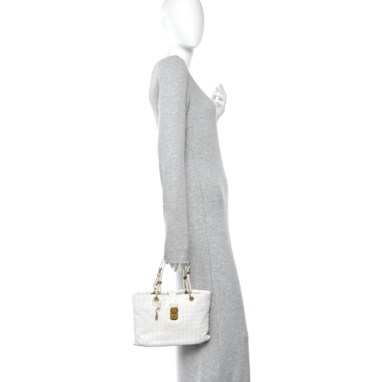Nappa Intrecciato Small Capri Tote White