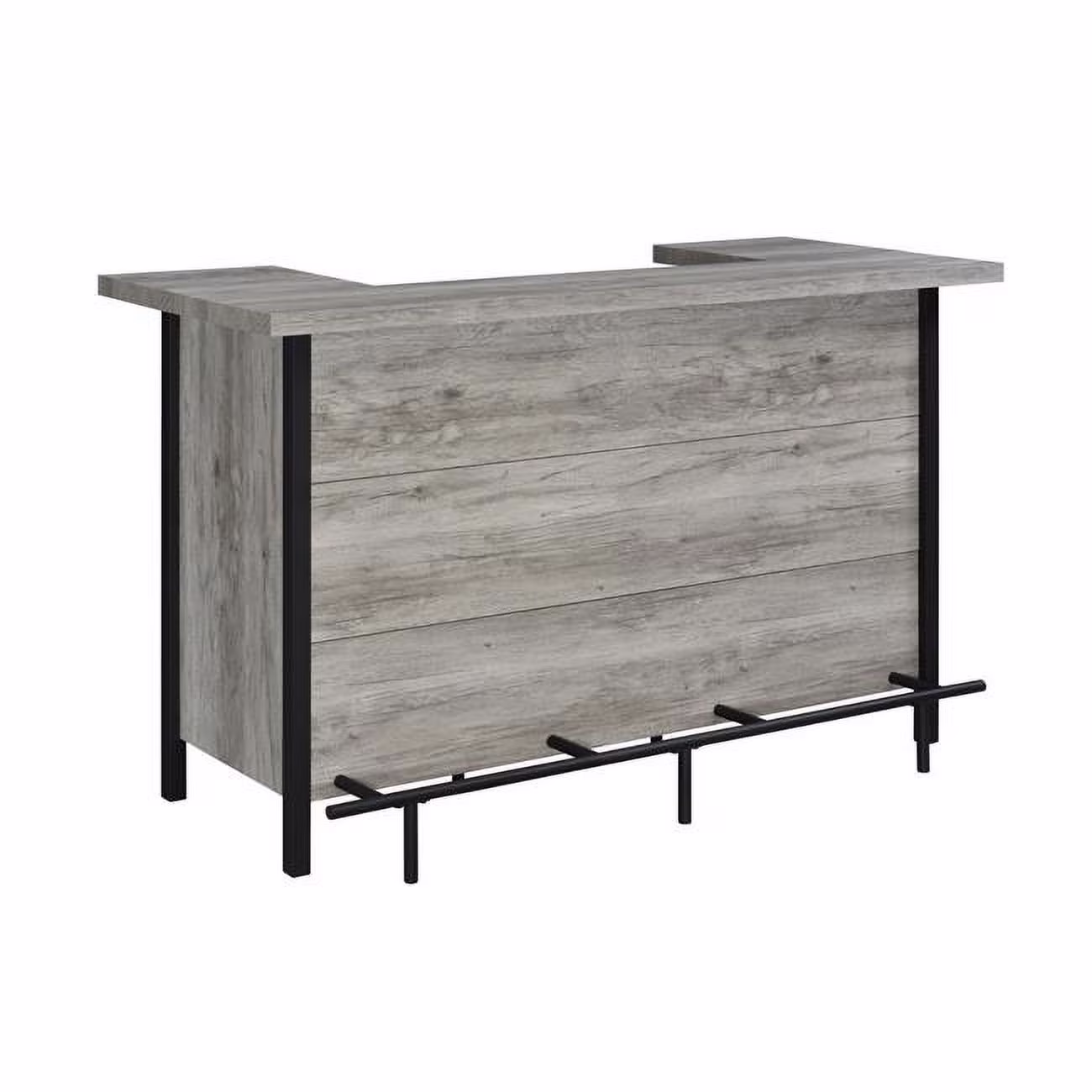 71 Inch Rectangular Home Bar Serving Unit Storage Shelves 2 Tiers Brown(Brown) - Image 3