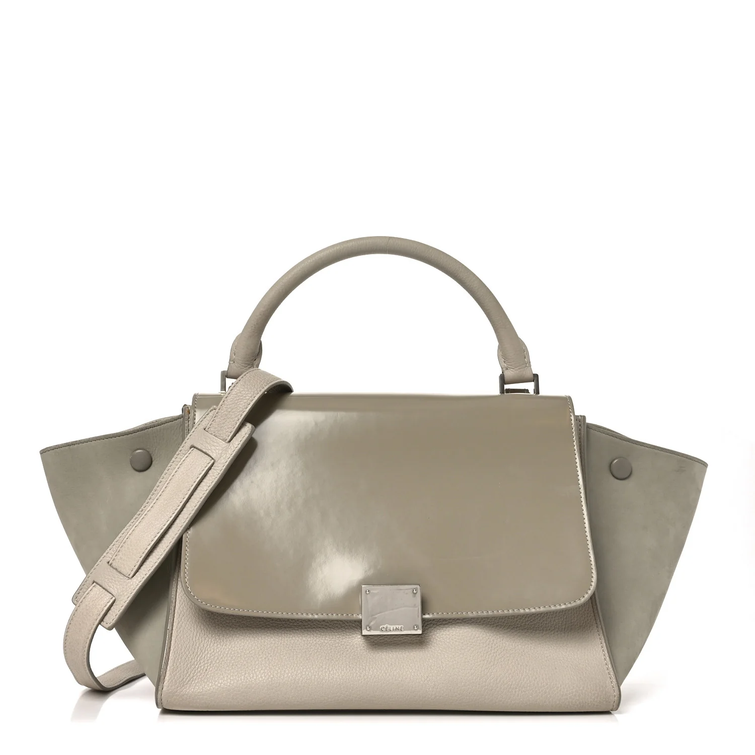 Spazzolato Calfskin Nubuck Small Trapeze Quartz
