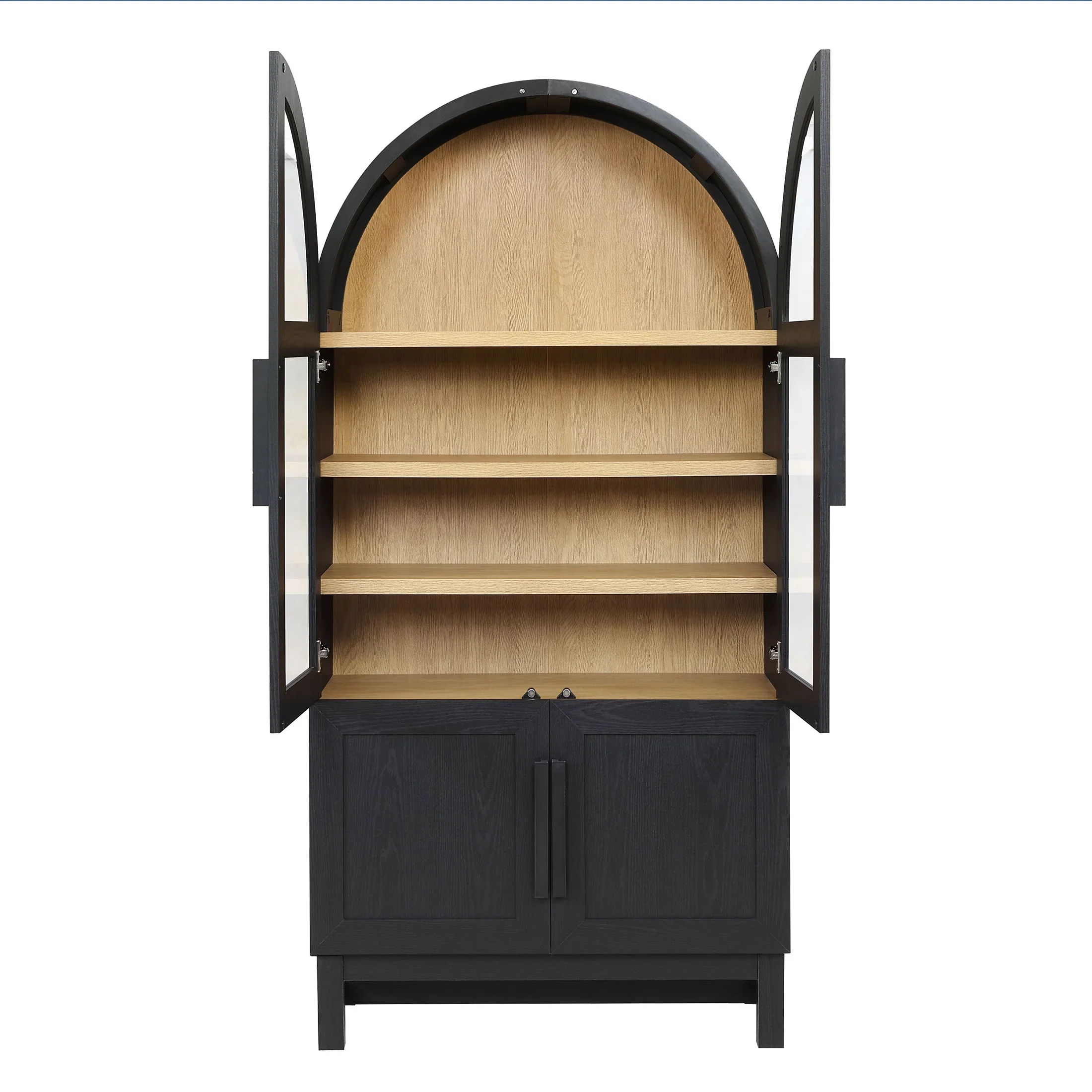 Better Homes & Gardens Juliet Kitchen Rounded Arch Cabinet, Rich Black