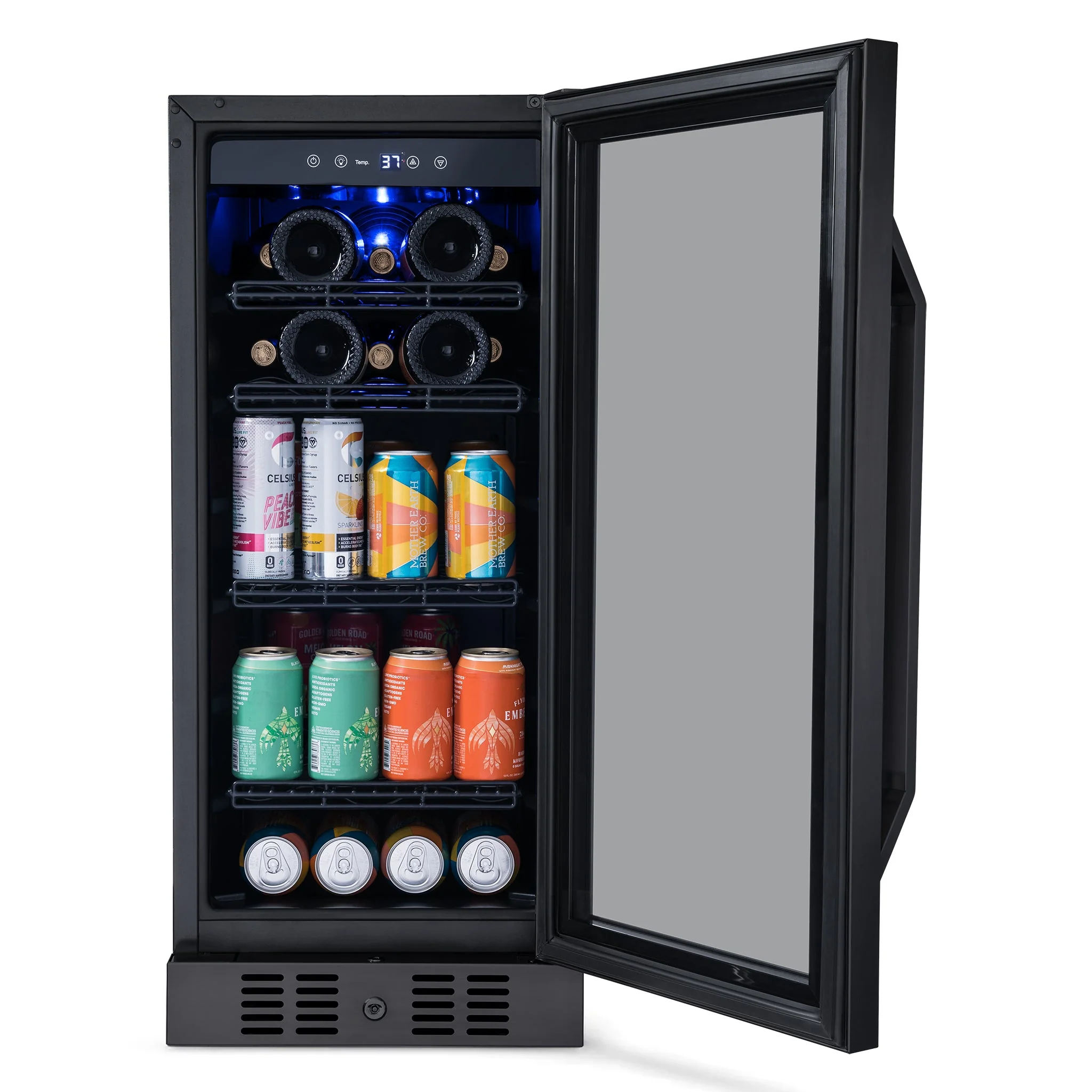 Newair 80-Can, 33-Bottle Built-in Black Beverage Fridge - 15