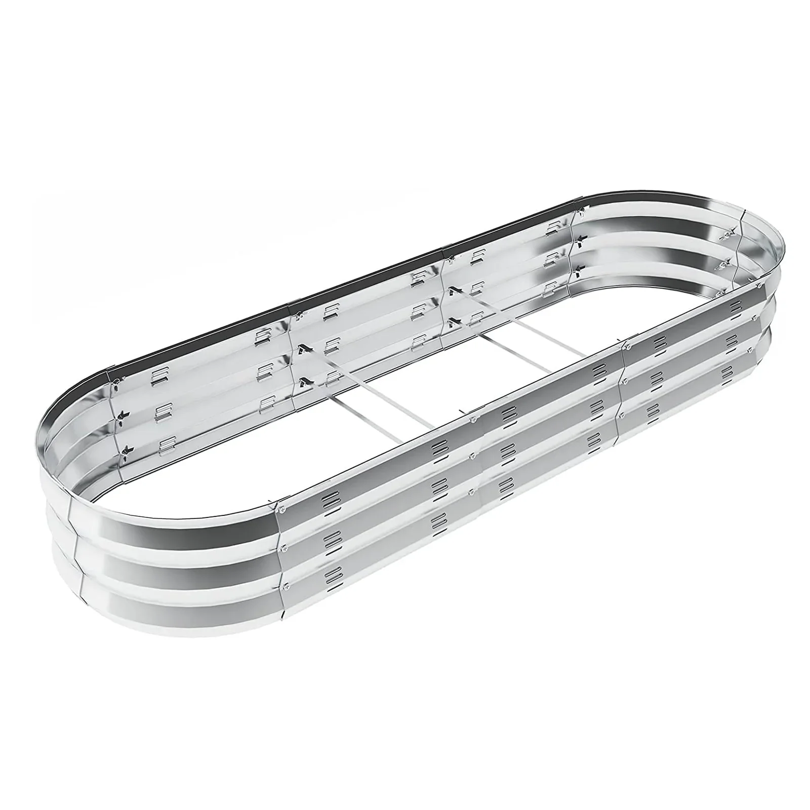 Raised Garden Bed Galvanized Metal Planter Box, 67D x 20W x10H, 7 cu. ft. Silver