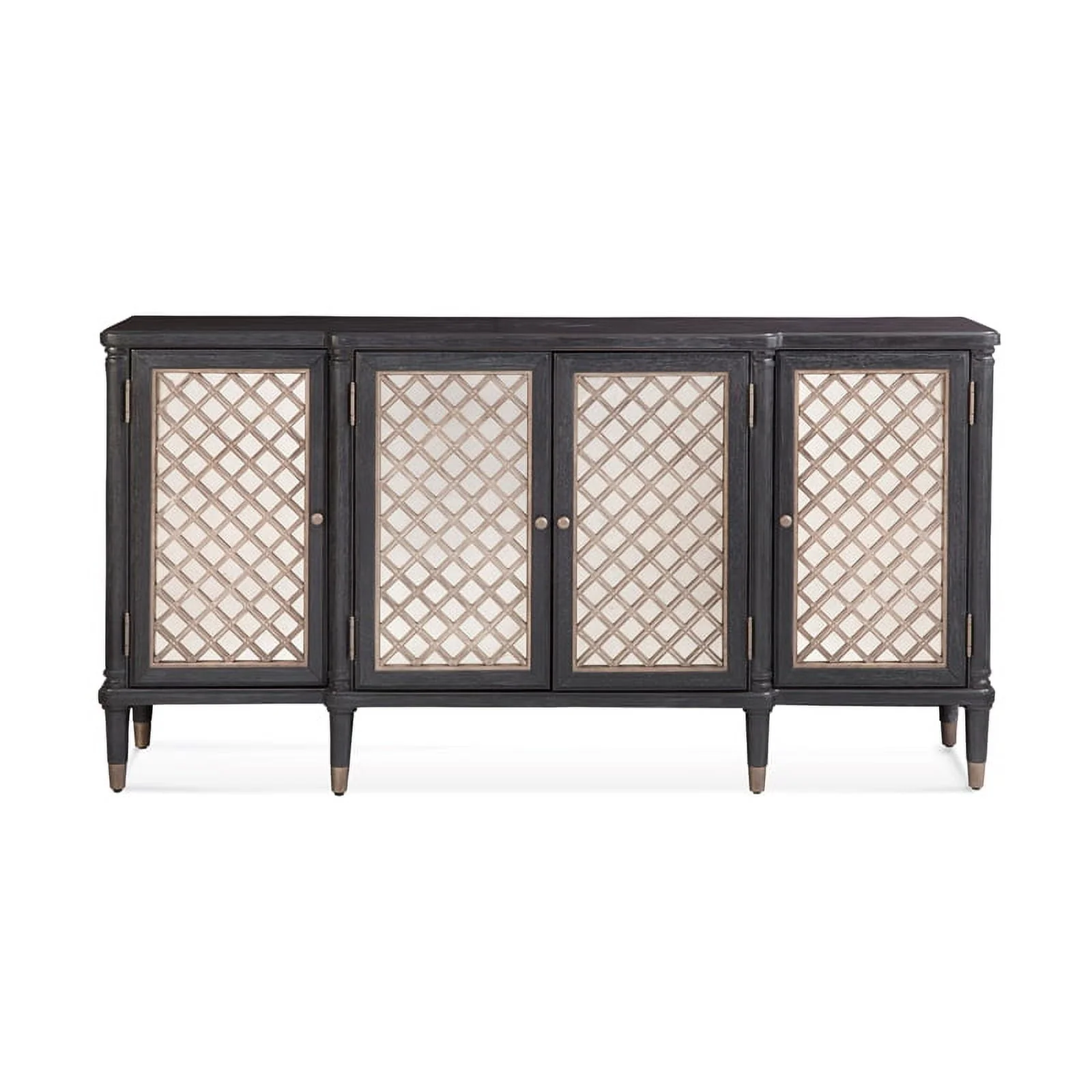 Groveland 6 Shelf Wood Server with Metal Accents in Black Image 4