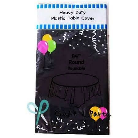 Evershine (12-Pack) Heavy Duty Plastic Table Covers Tablecloth (Reusable) (Round 84