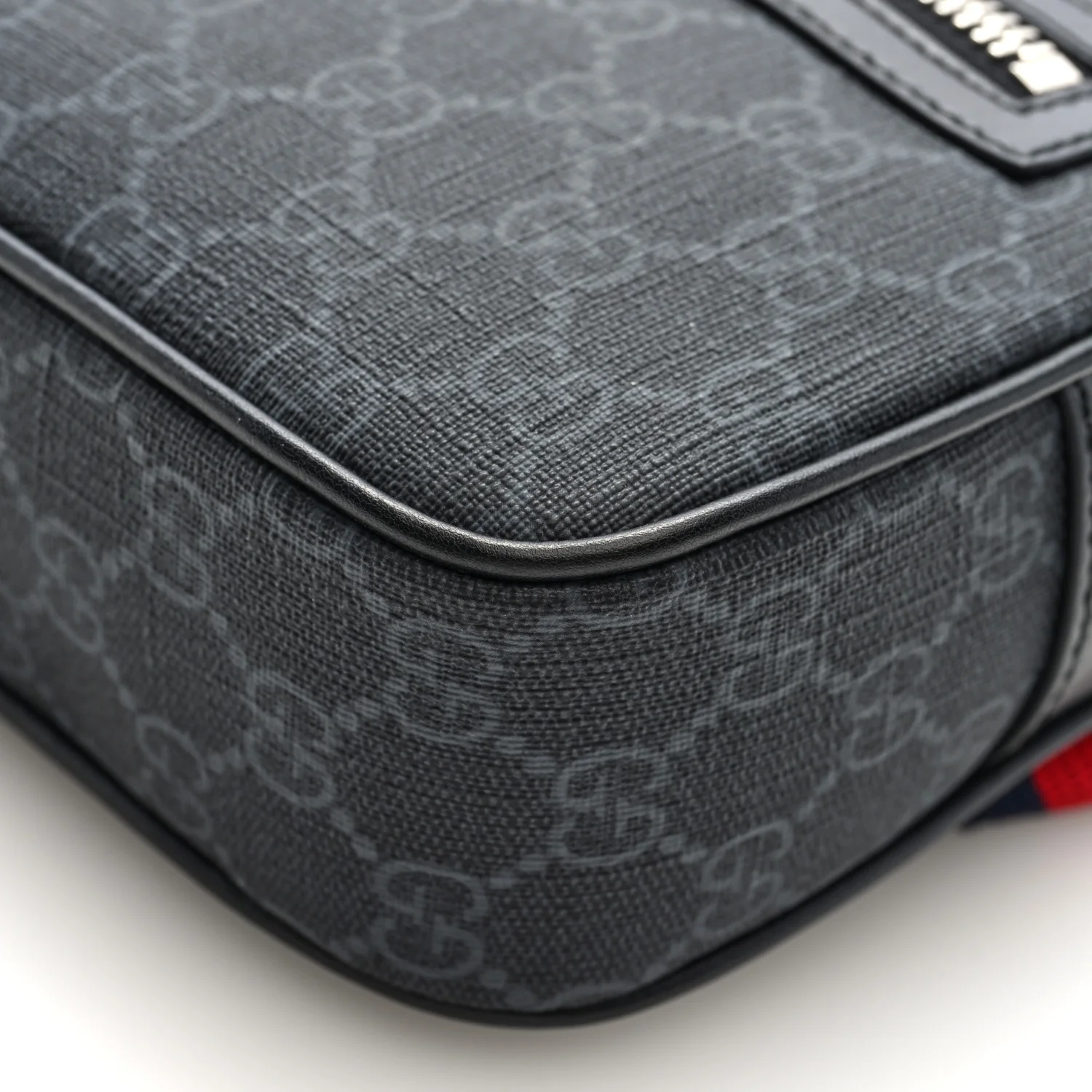 Soft GG Supreme Monogram Web Belt Bag Black Grey