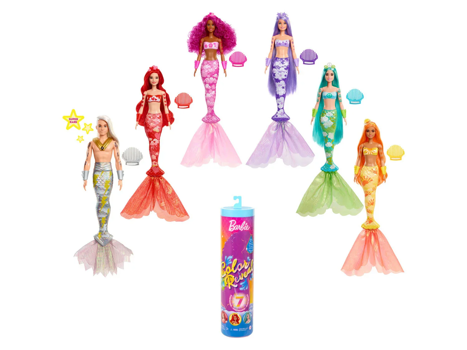 Poupe de sirne Color Reveal, Barbie