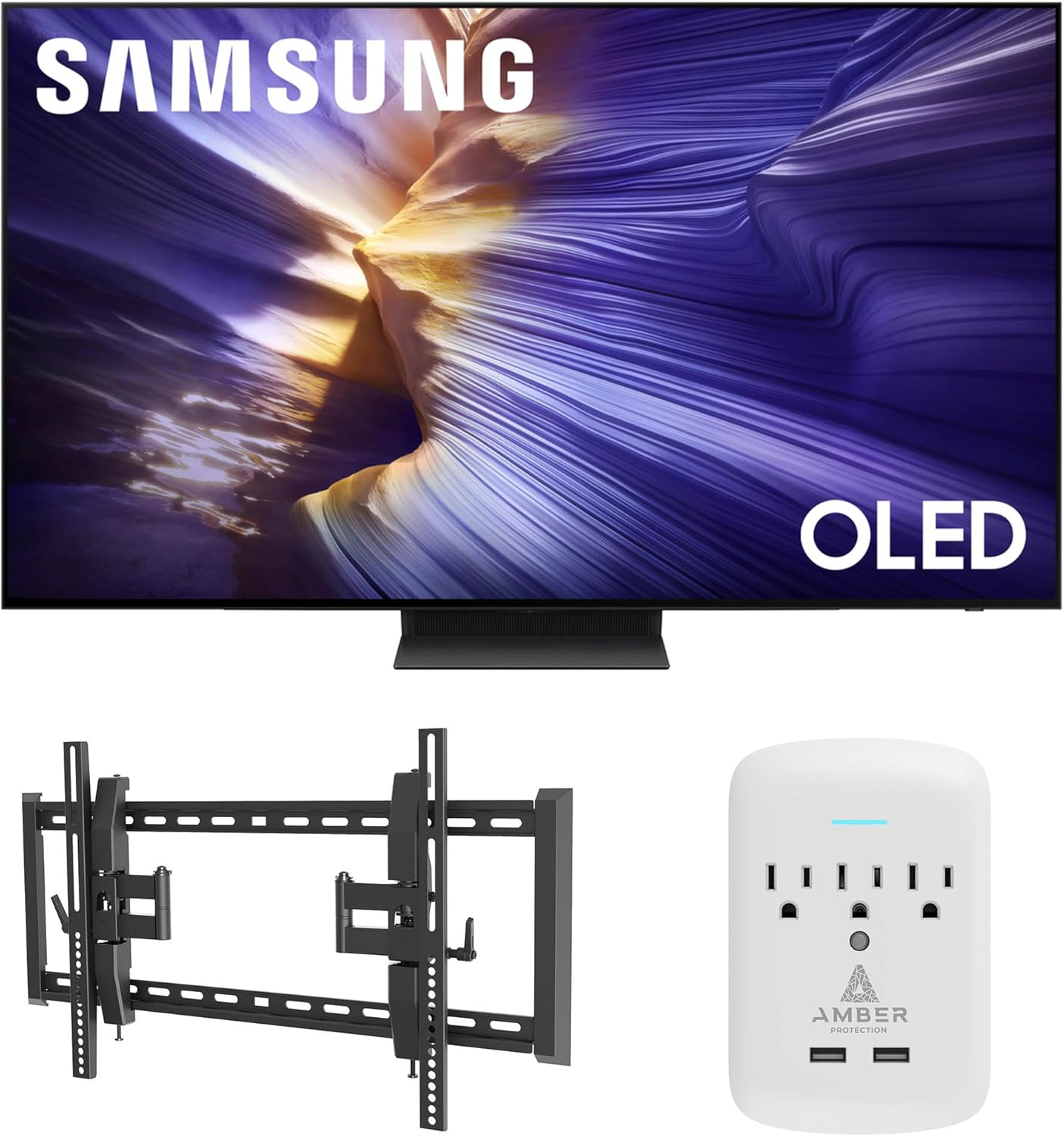 Samsung QN65S90FAFXZA 65 Inch 4K OLED Smart TV with a Walts TILT-EXTENSION-37-90 Tilt Mount for 37