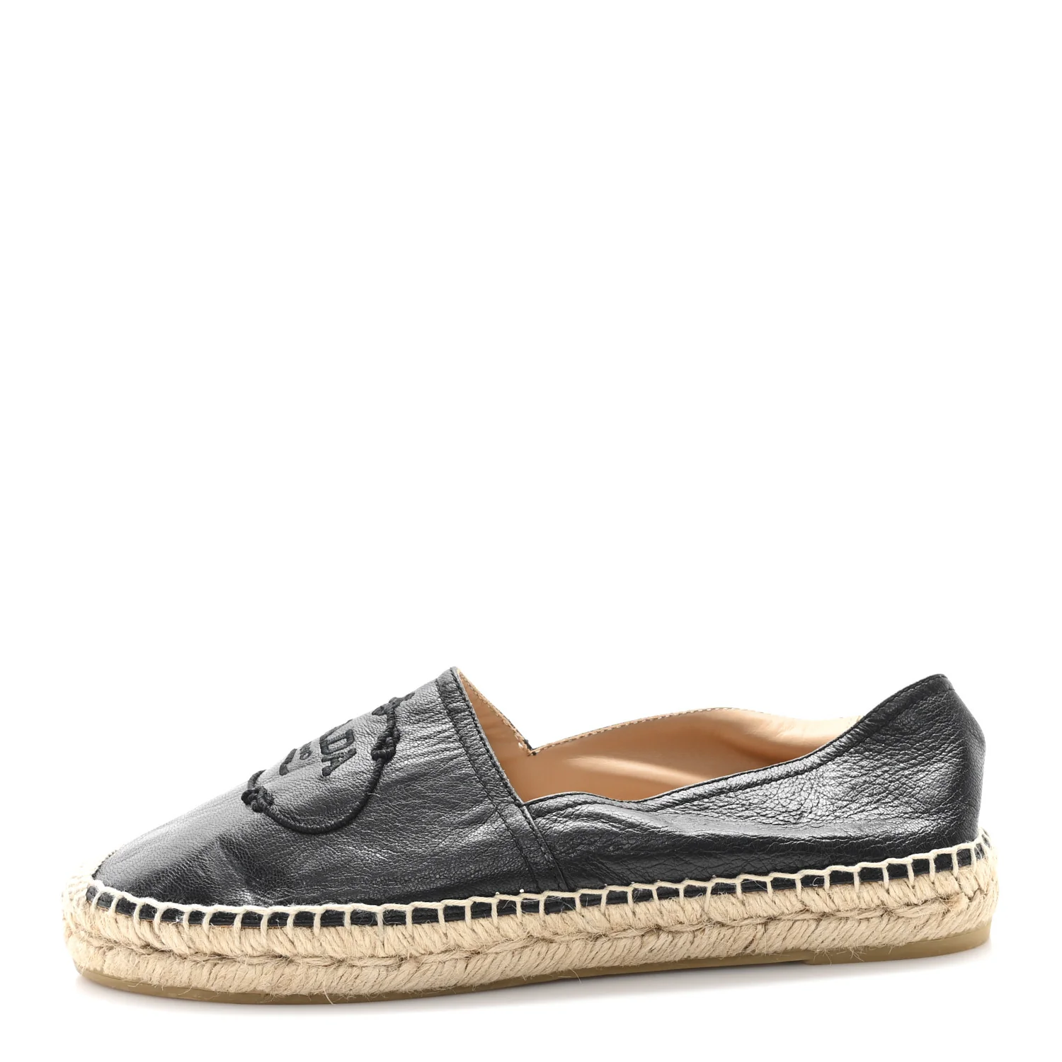 Nappa Embroidered Logo 20mm Espadrilles 39 Black