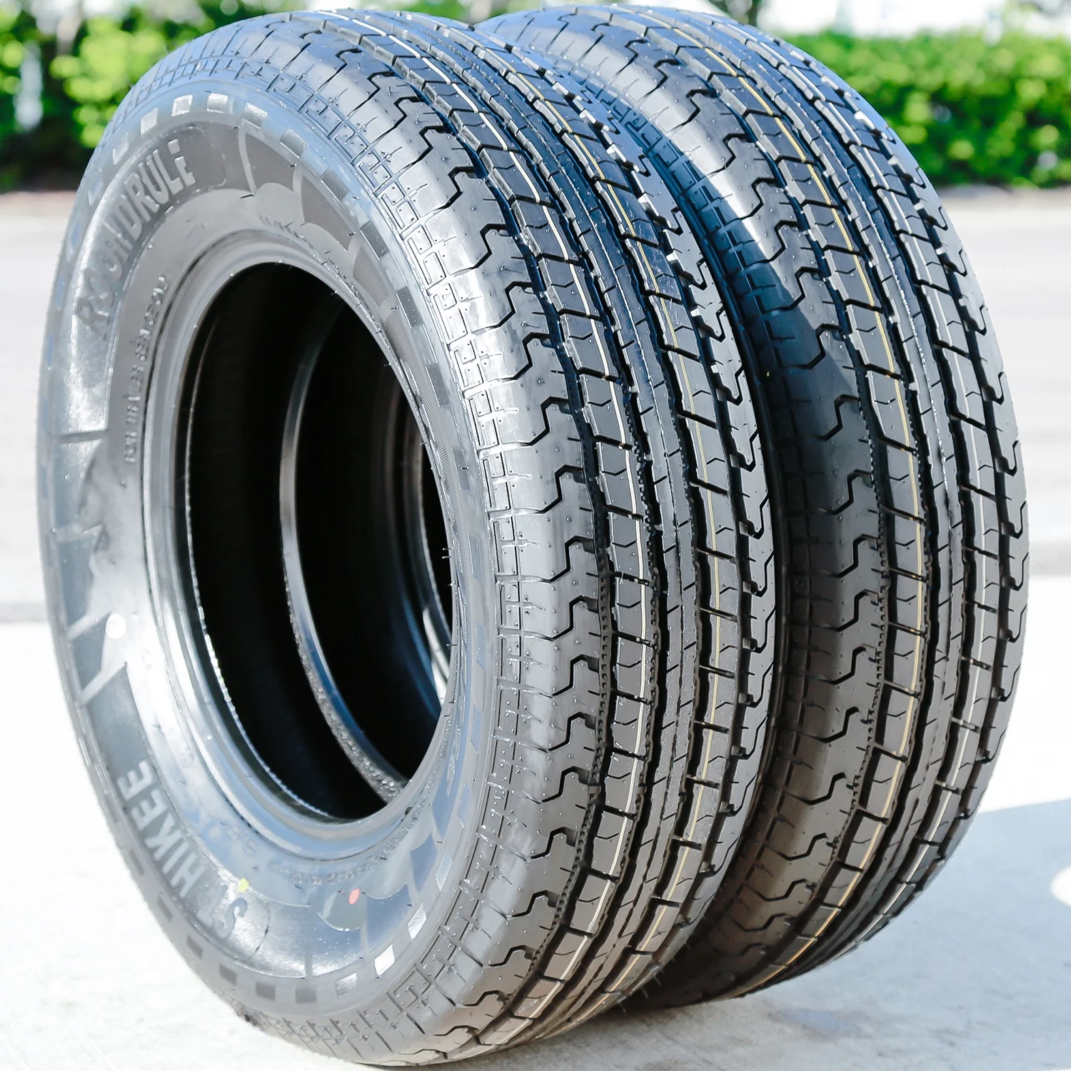 Set of 4 Roundrule ST Hikee Semi - Steel ST205/75R14 205/75R14 105/101 L D 8 Ply Trailer Tires