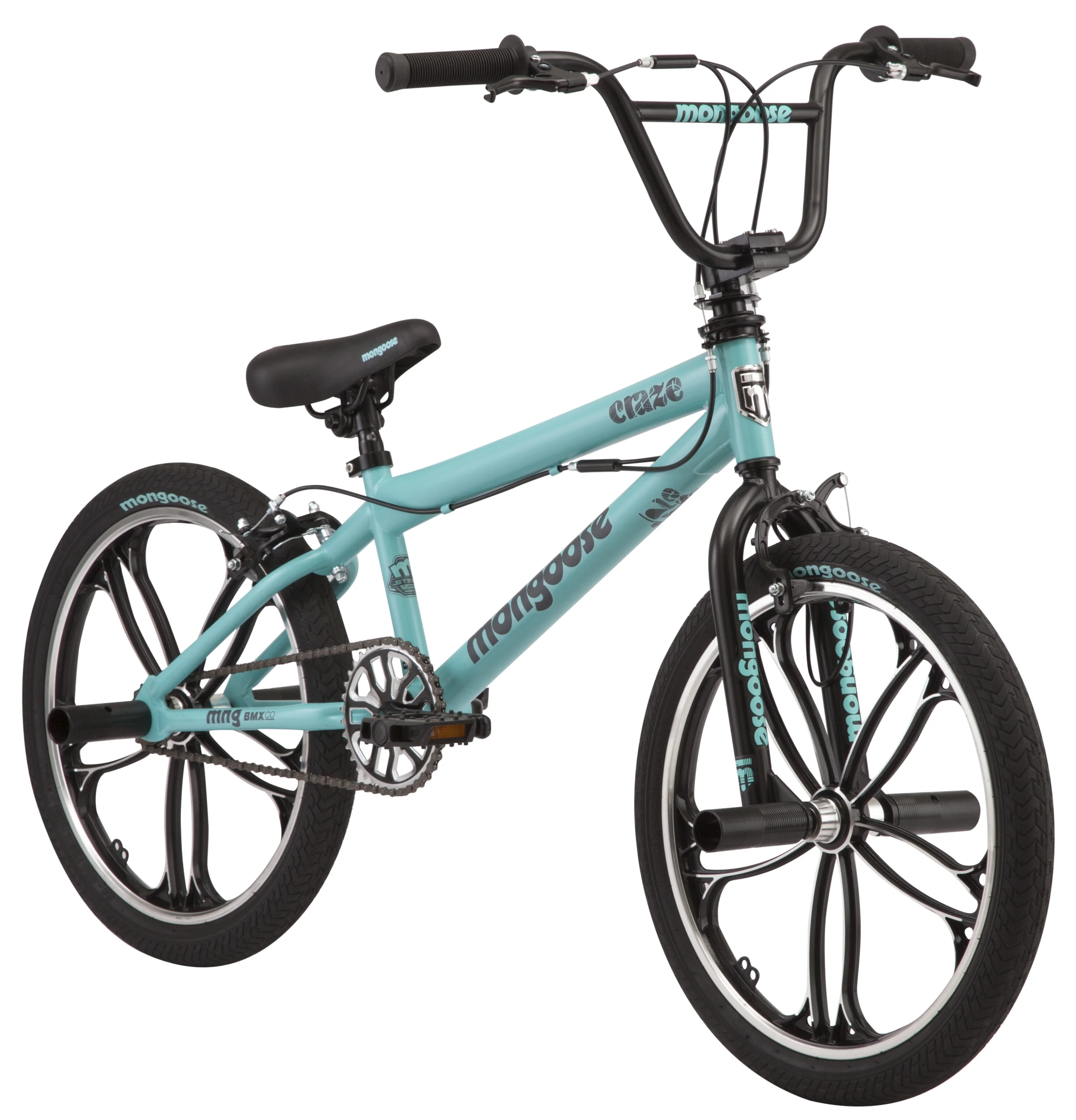20" Craze BMX Kid's Bike, Ages 6+, Black Mint