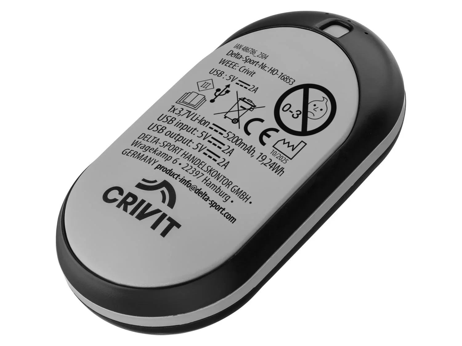 CRIVIT Chauffe-mains rechargeable