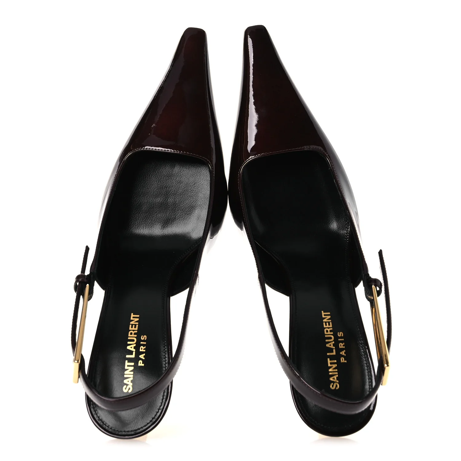 Vernice Gloss Lee 75 Slingback Pumps 38.5 Marron Glac茅