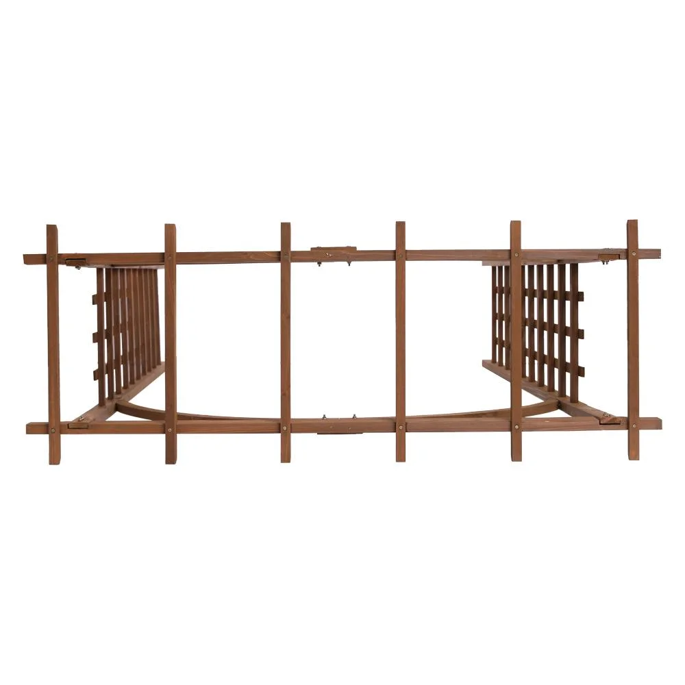 Outdoor Wooden Garden Arbor for Climbing Plants Dark Brown - Image 5