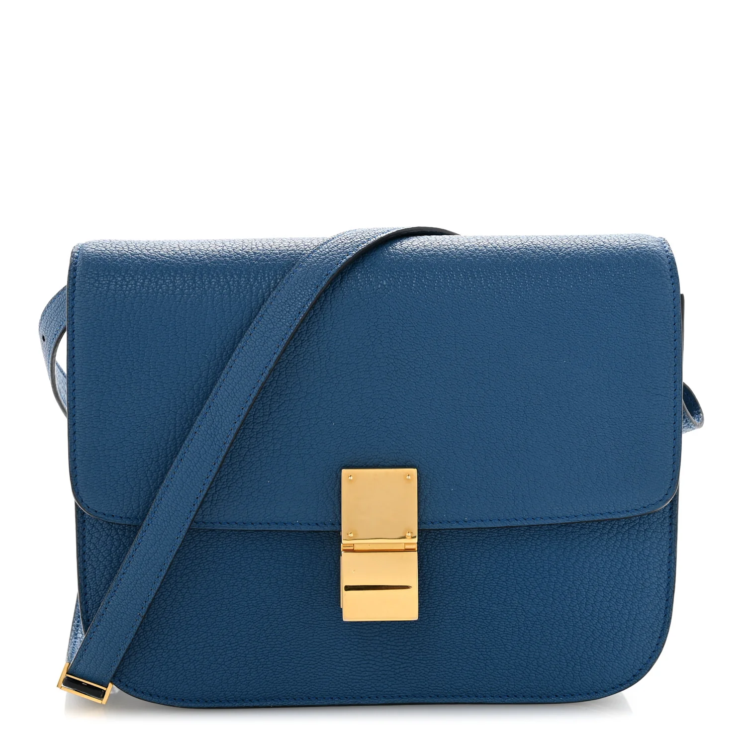 Goatskin Medium Classic Box Flap Bag Deepsea