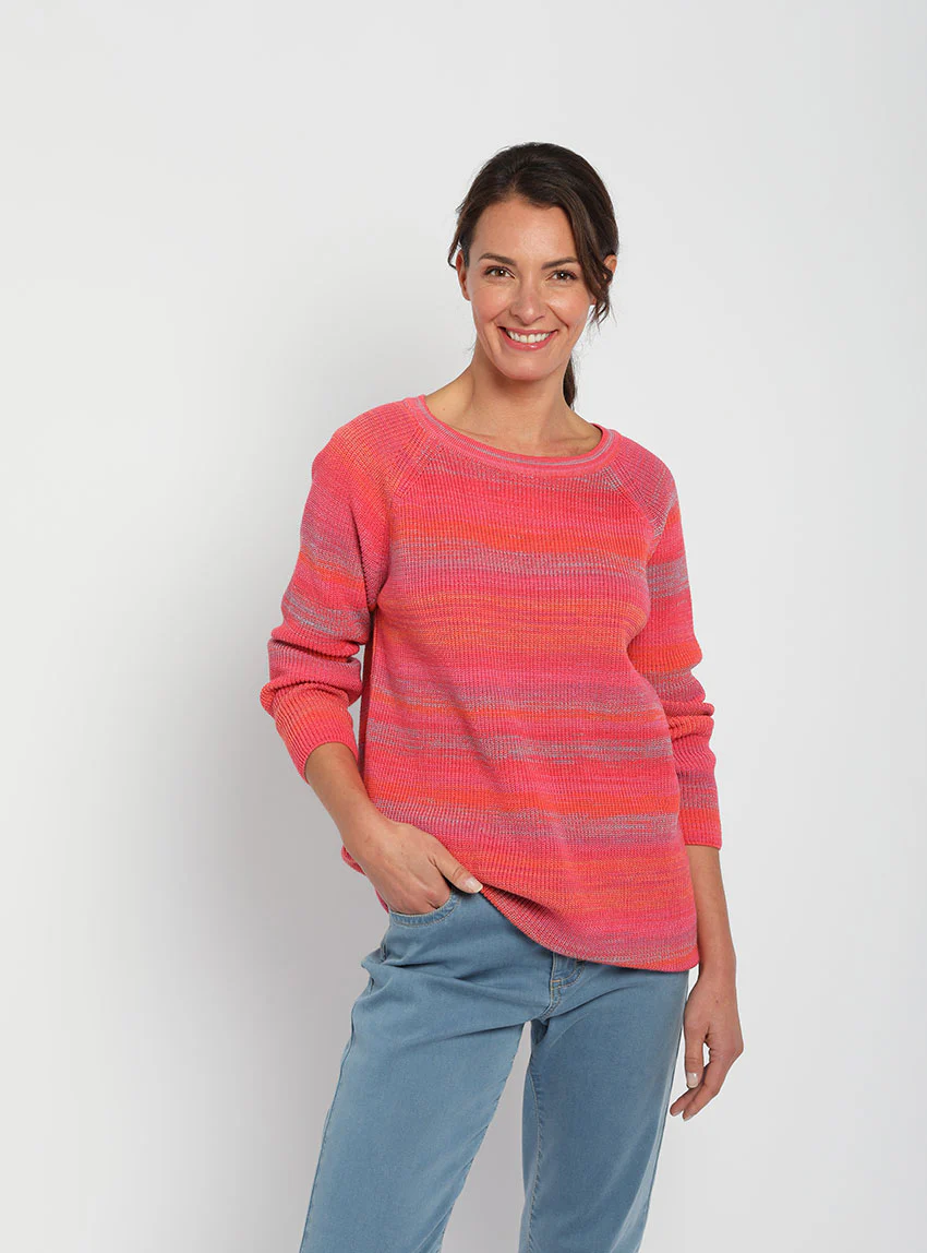 Pull femme en coton organique rose peps