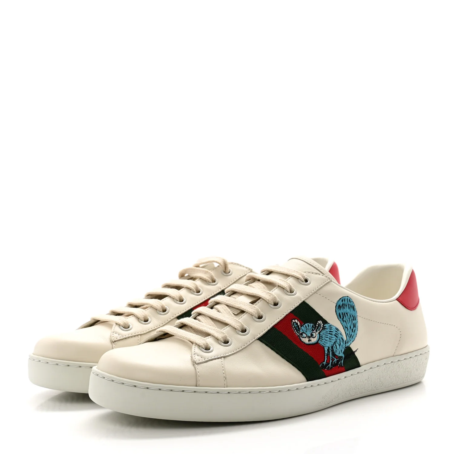X FREYA HARTAS Calfskin Miro Soft Web Mythical Creature Embroidered Mens Ace Sneakers 9.5 New Mystic White