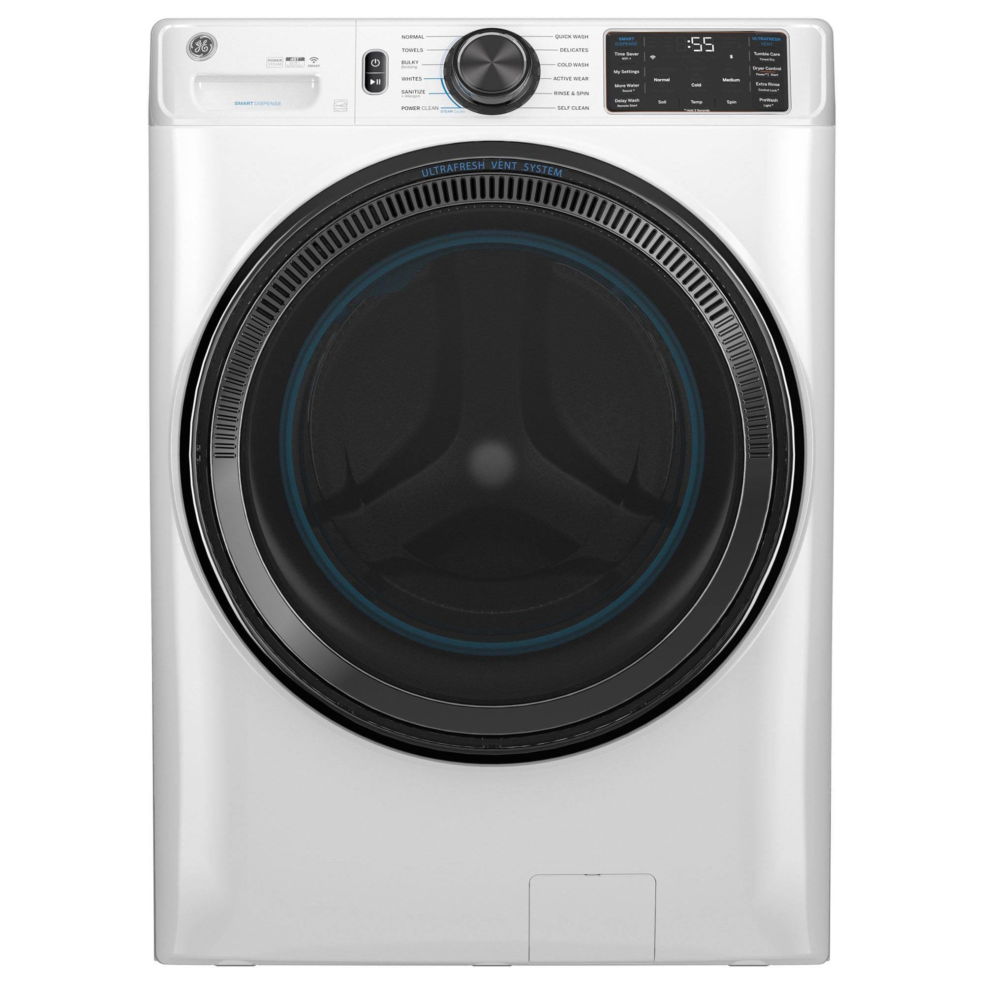 GE GFW655SSVWW 5.0 Cu. ft. Capacity Smart Front Load Steam Washer with SmartDispense