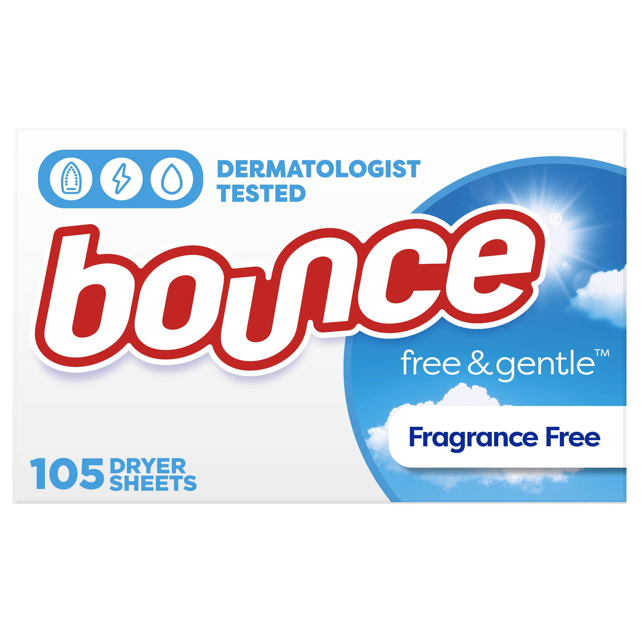 Bounce Free & Gentle Dryer Sheets - 105 count