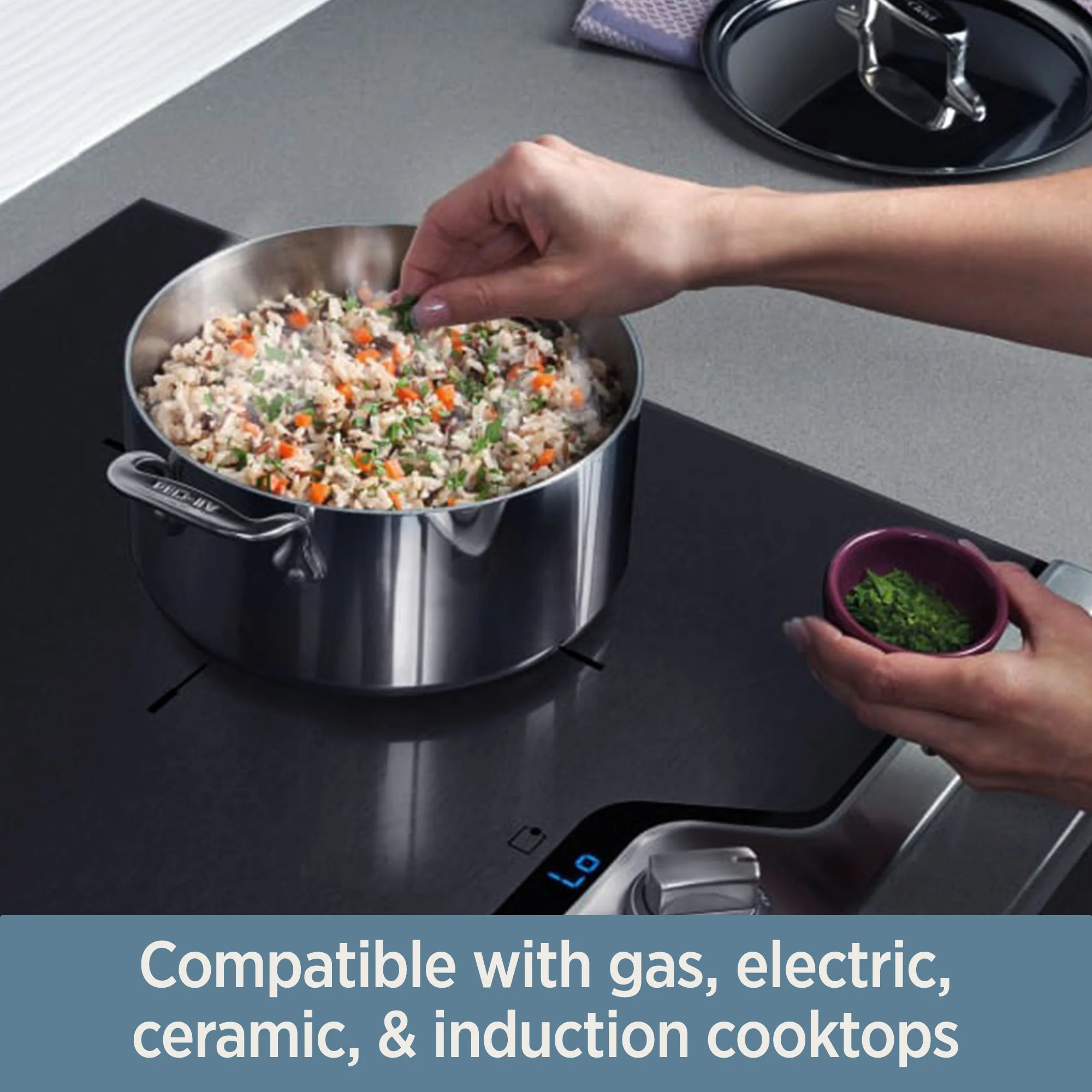 D3 Stainless 3-ply Bonded Cookware, Sauce Pan with lid, 3 quart - Image 5