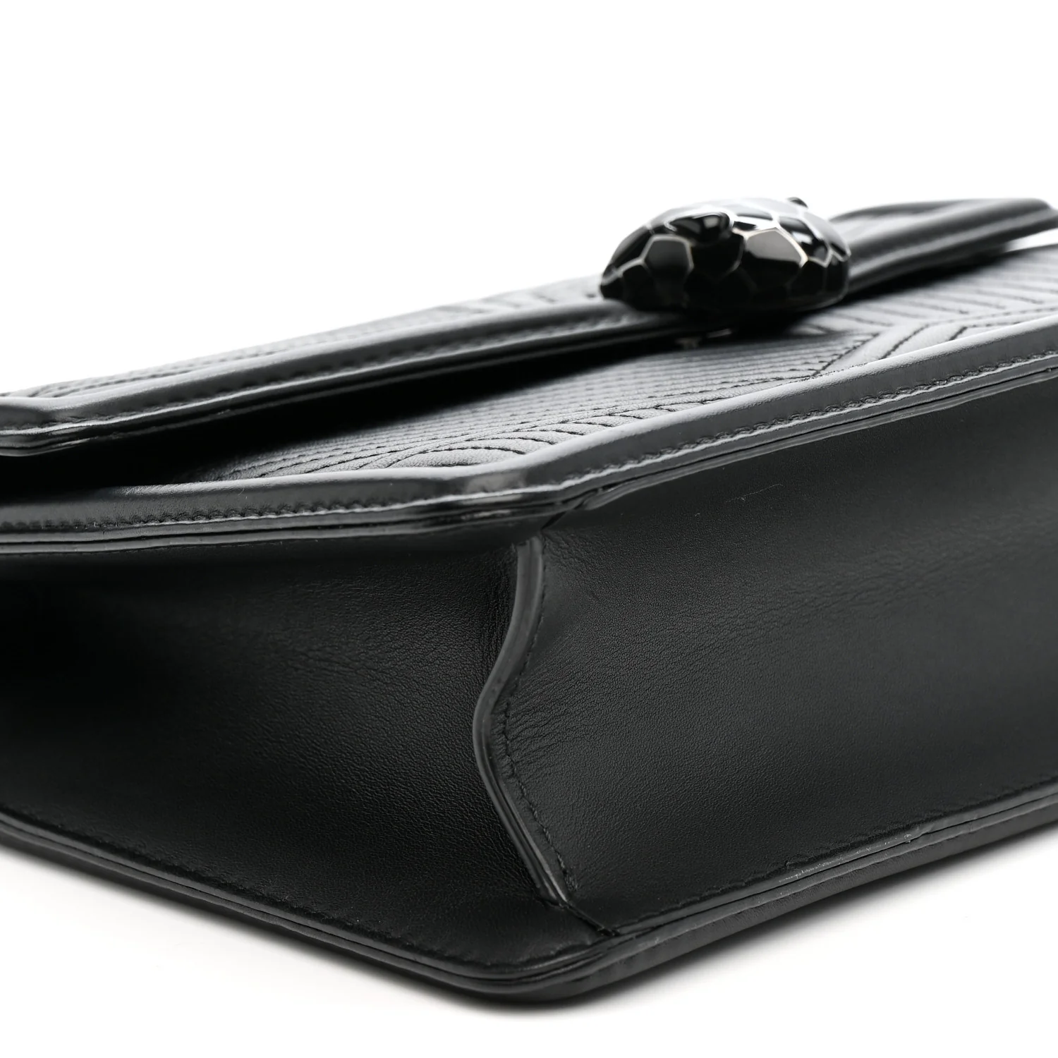 Quilted Nappa Smooth Calfskin Serpenti Forever Diamond Blast Shoulder Bag Black