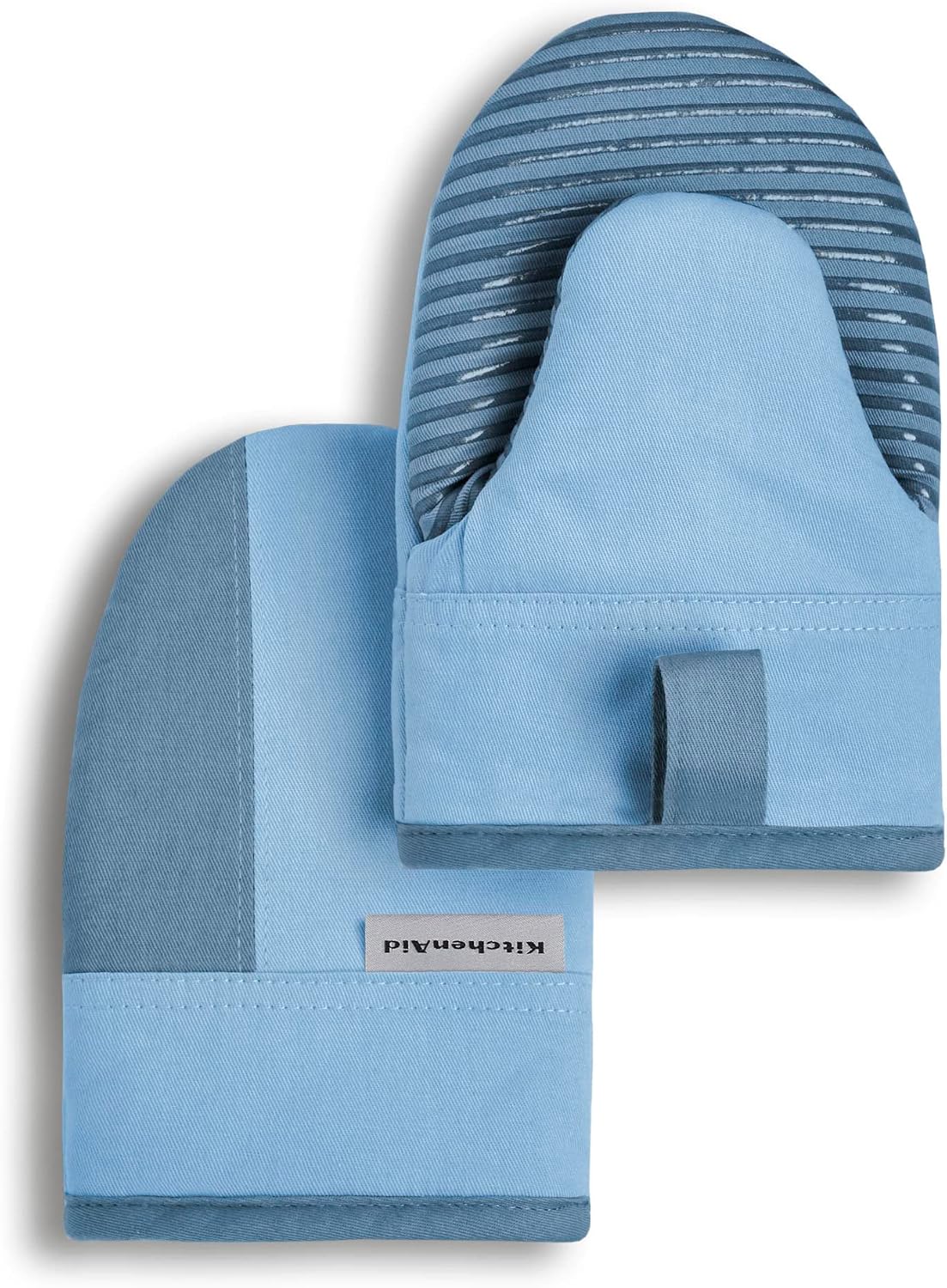 KitchenAid Beacon Two-Tone Non-Slip Mini Oven Mitt Set, Pistachio/Graphite Green, 5.5