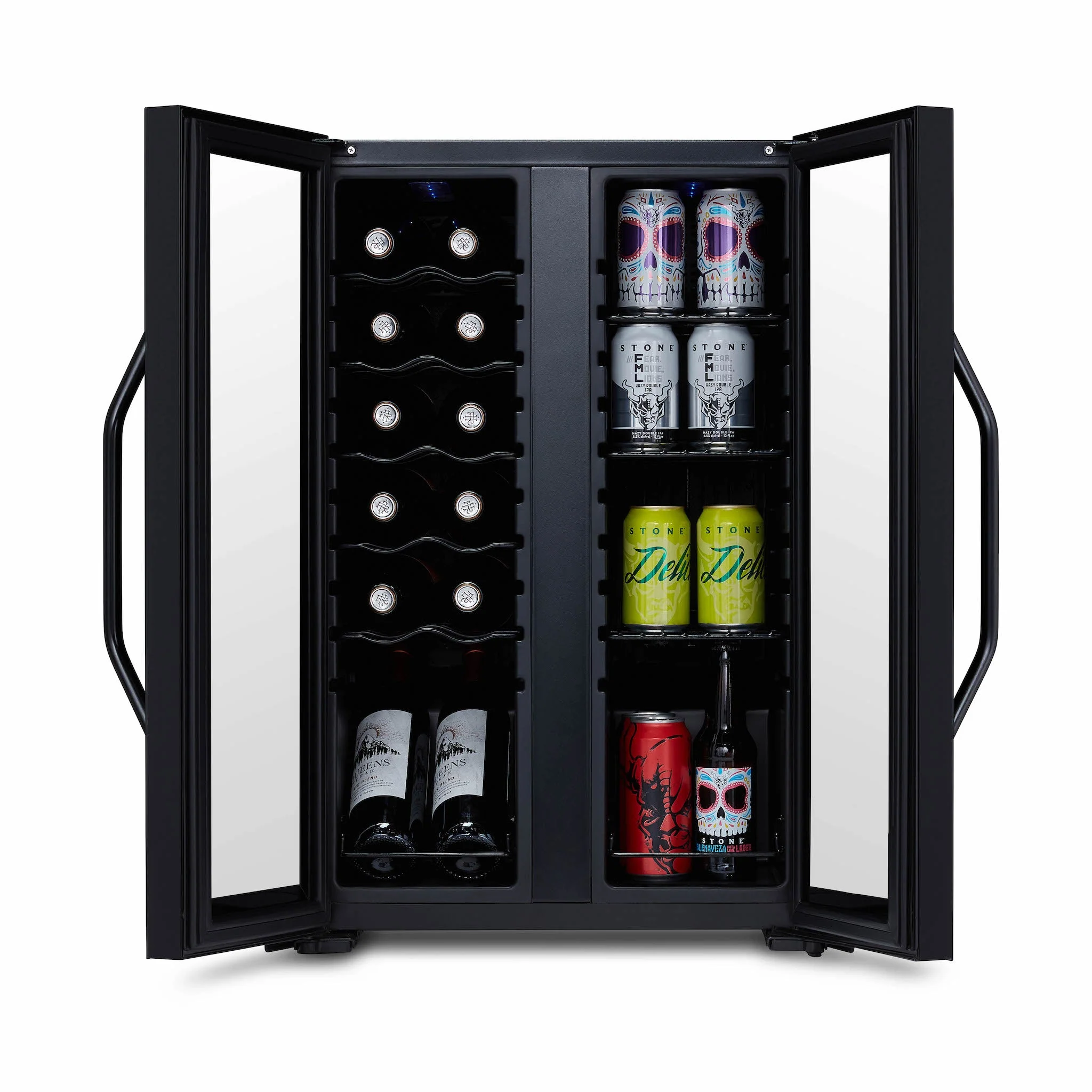 Newair 39-Can, 12-Bottle Freestanding Dual Zone Beverage Fridge -20