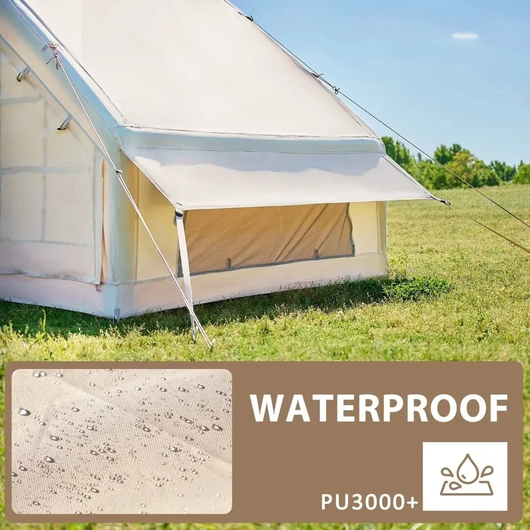 NAIZEA Inflatable Tent Air Glamping Tents 6person Cabin Tent&Mesh&Chimney Window