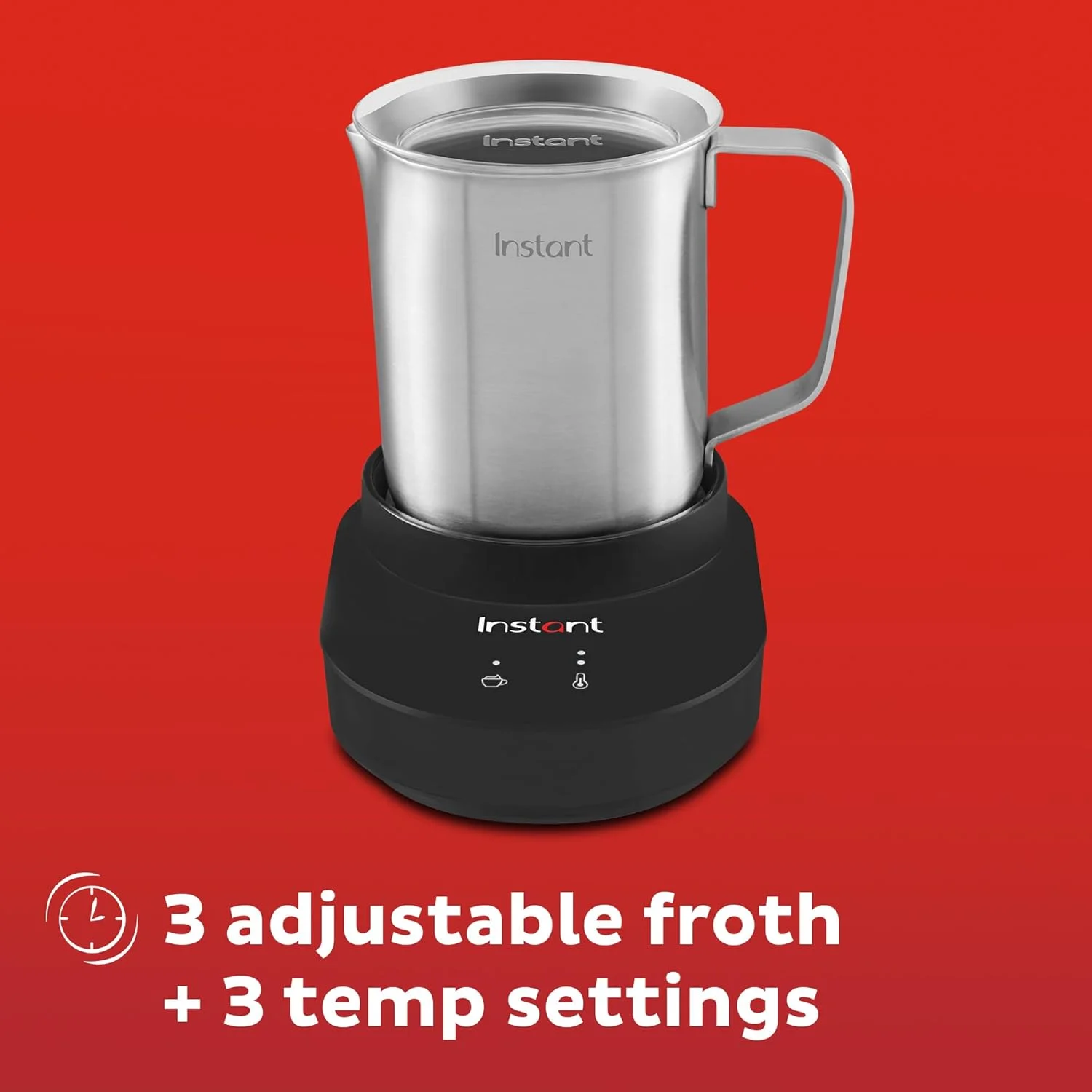 Instant Magic Froth 9-in-1 Electric Milk Steamer and Frother,17oz Stainless Steel Pitcher,Hot and Cold Foam Maker and Milk Warmer for Lattes - Image 5