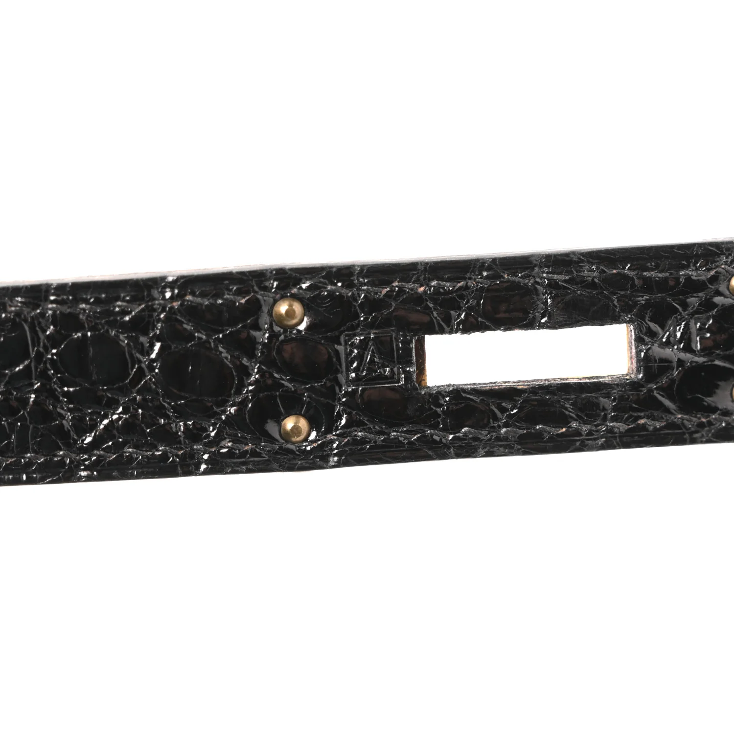 Shiny Alligator Kelly Sellier 32 Black