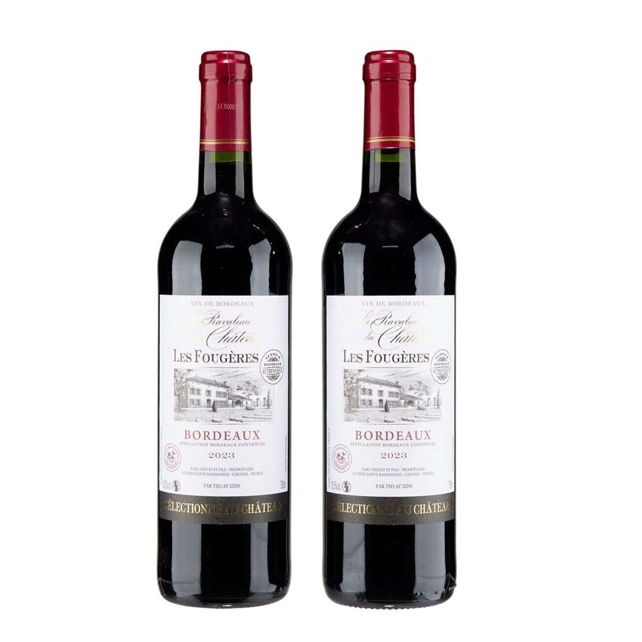 Coffret vin rouge en bois 2 bouteilles Bordeaux Château Le Siron 2023 2x75cl