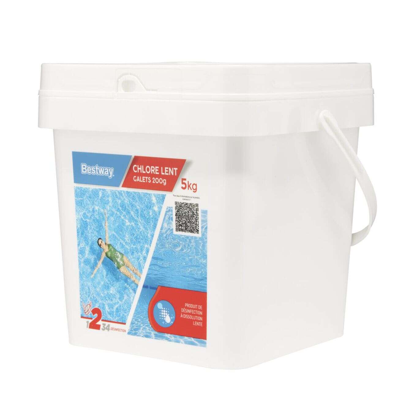Chlore lent piscine 5kg galet 200gr