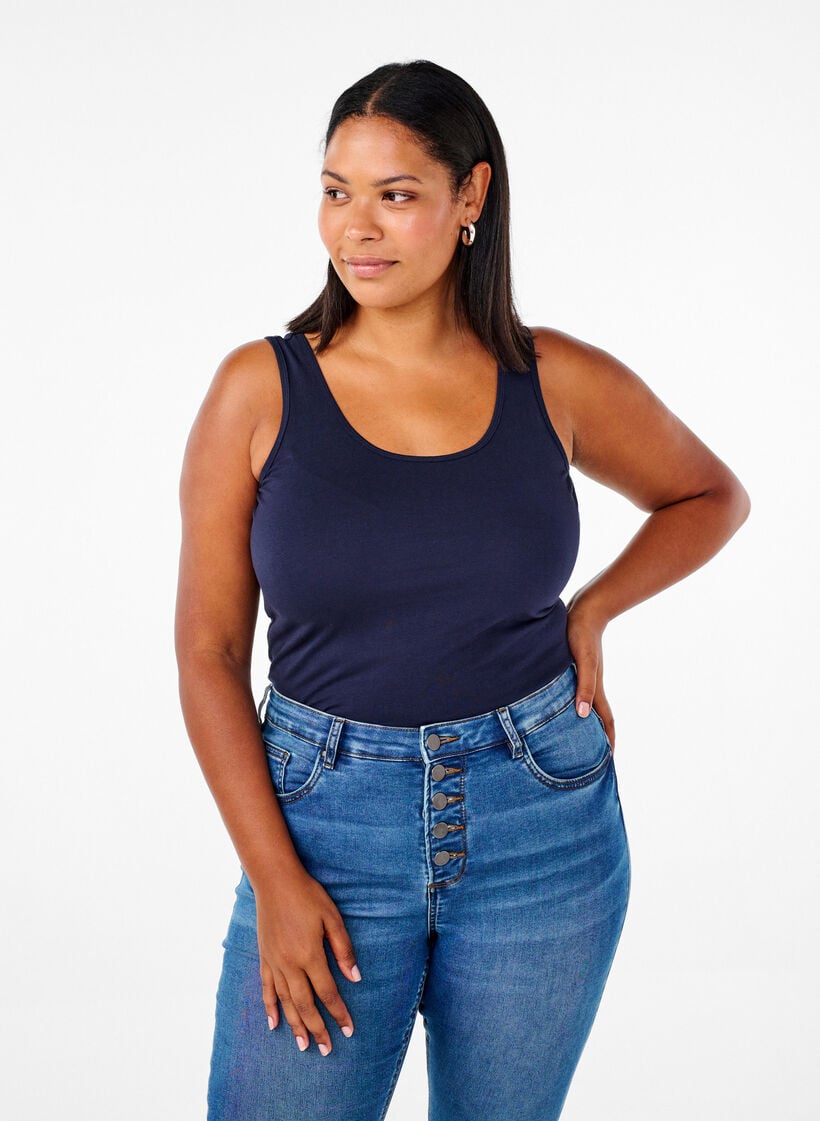 Zizzi Solid color basic top in cotton