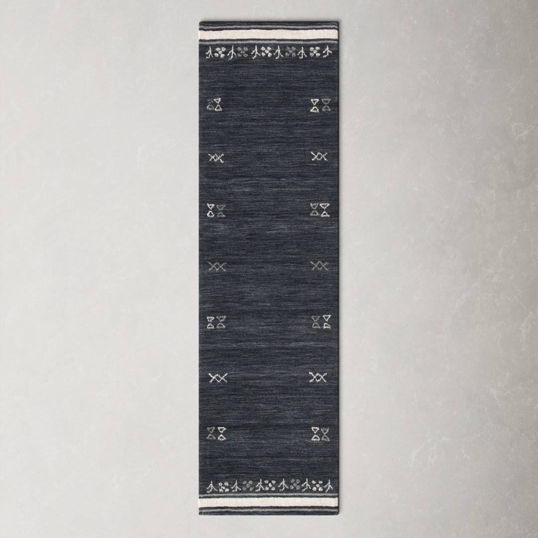 Santiago Handmade Wool Charcoal Rug AllModern Rug Size: Runner 2'3