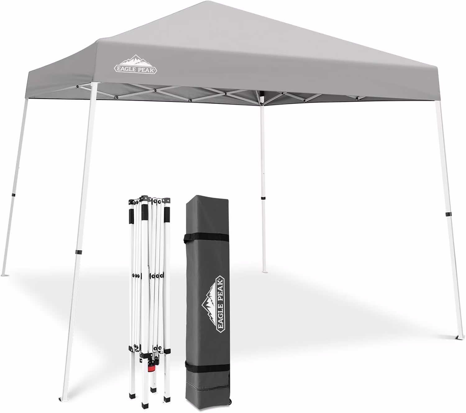 10x10 Slant Leg Pop-up Canopy Tent Easy One Person Setup Instant Garden Beach Canopy Folding Portable Sports Shelter 10x10 Base 8x8 Top (Light Gray) | Stylish Look