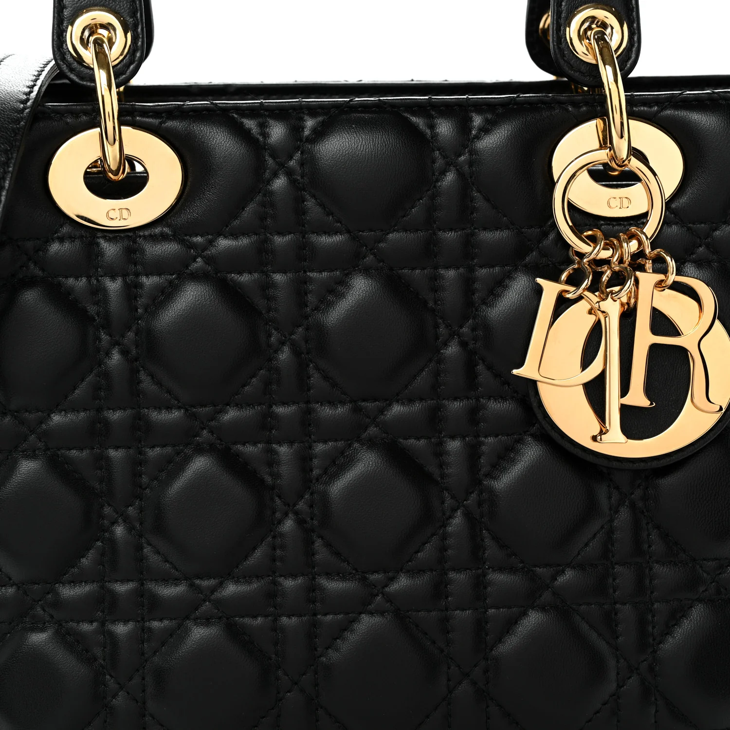 Lambskin Cannage Medium Lady Dior Black