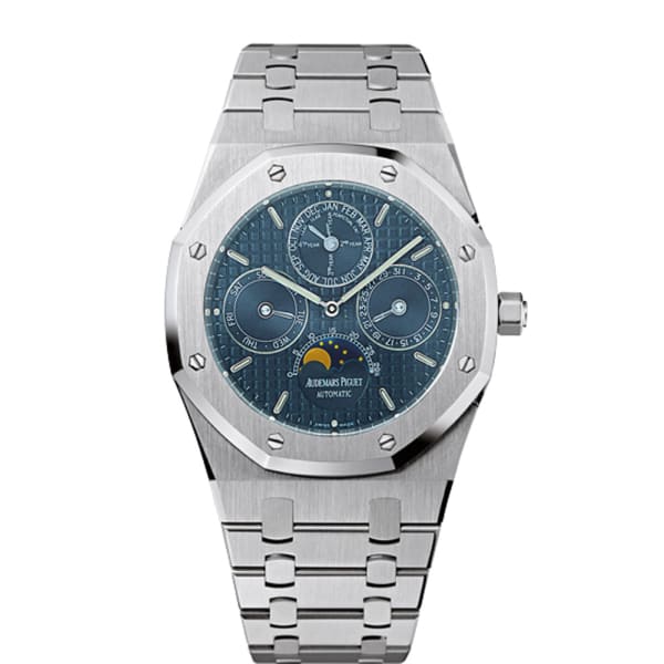 [Super Clone]Audemars Piguet Royal Oak Perpetual Calendar Blue grey dial Stainless Steel Watch