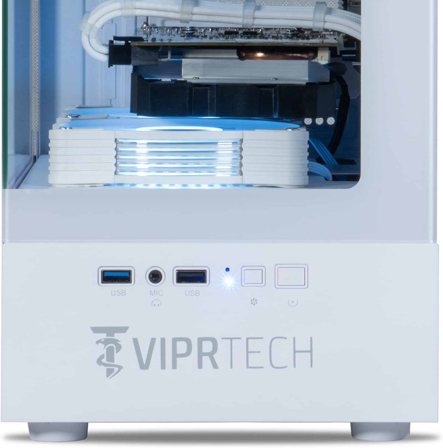 ViprTech Stryker 1.0 Gaming PC - AMD Ryzen 7 (4.1GHz Turbo)  RX 580 8GB  16GB DDR4  500GB SSD  700W PSU  WiFi BT USB-C  Win 11 Pro  RGB  Desktop Computer Prebuilt  White