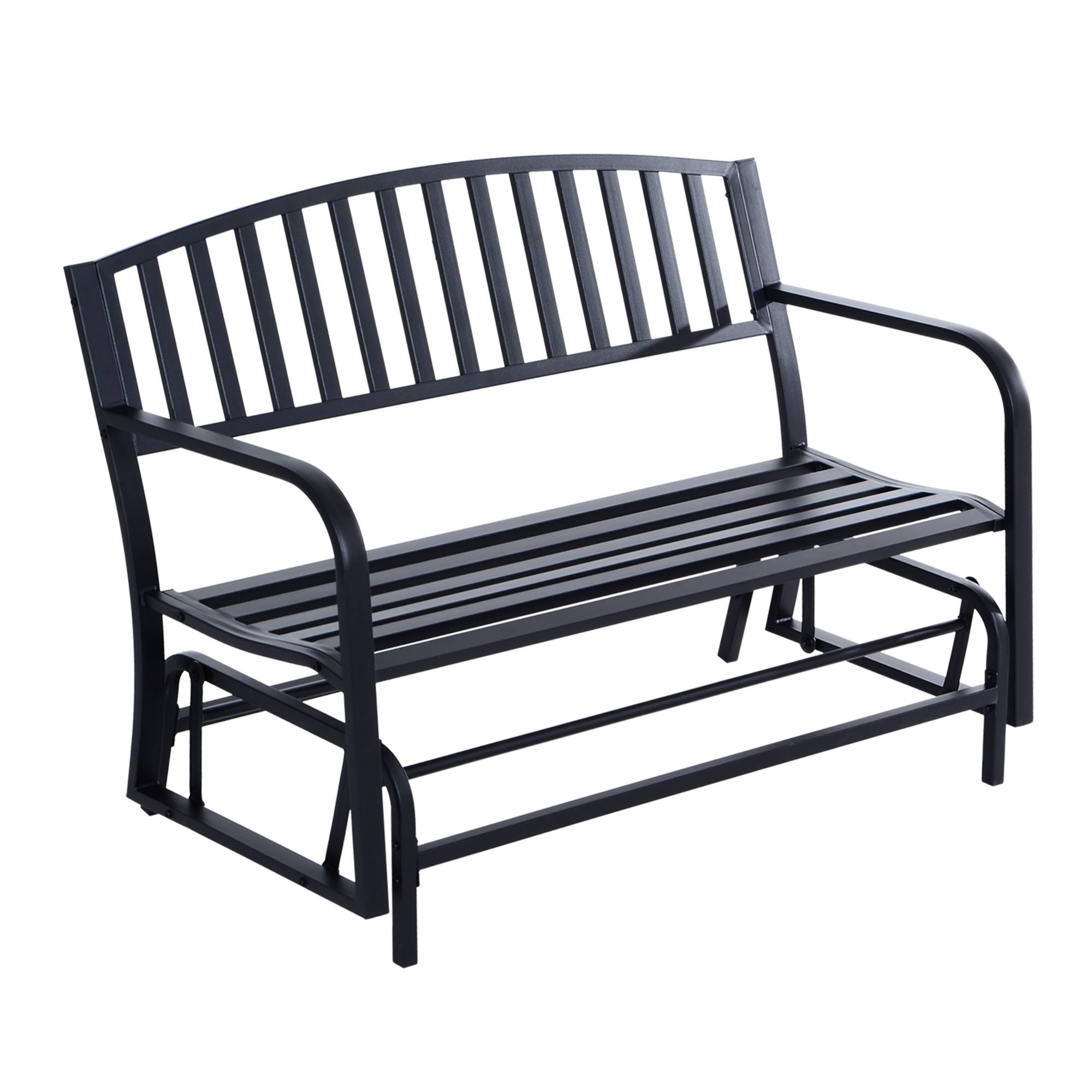 Outsunny Outdoor Steel Patio Swing Glider Bench, 50