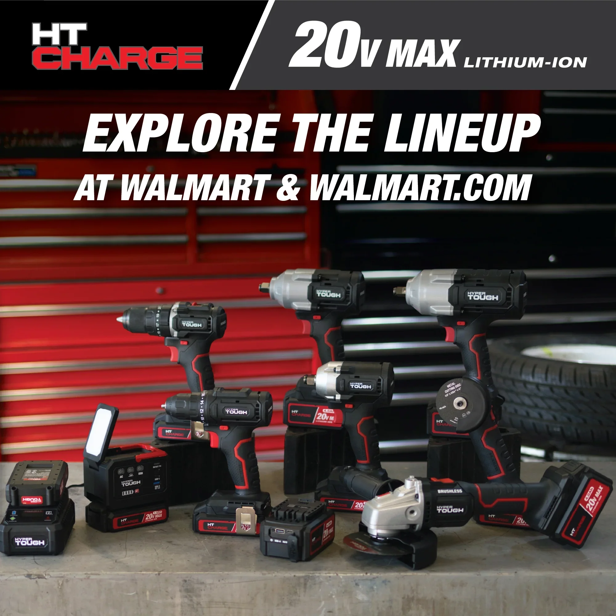 Hyper Tough 20V Max Brushless 1/2-inch High-Torque Cordless Impact Wrench with 4.0Ah Lithium-Ion Battery and Charger