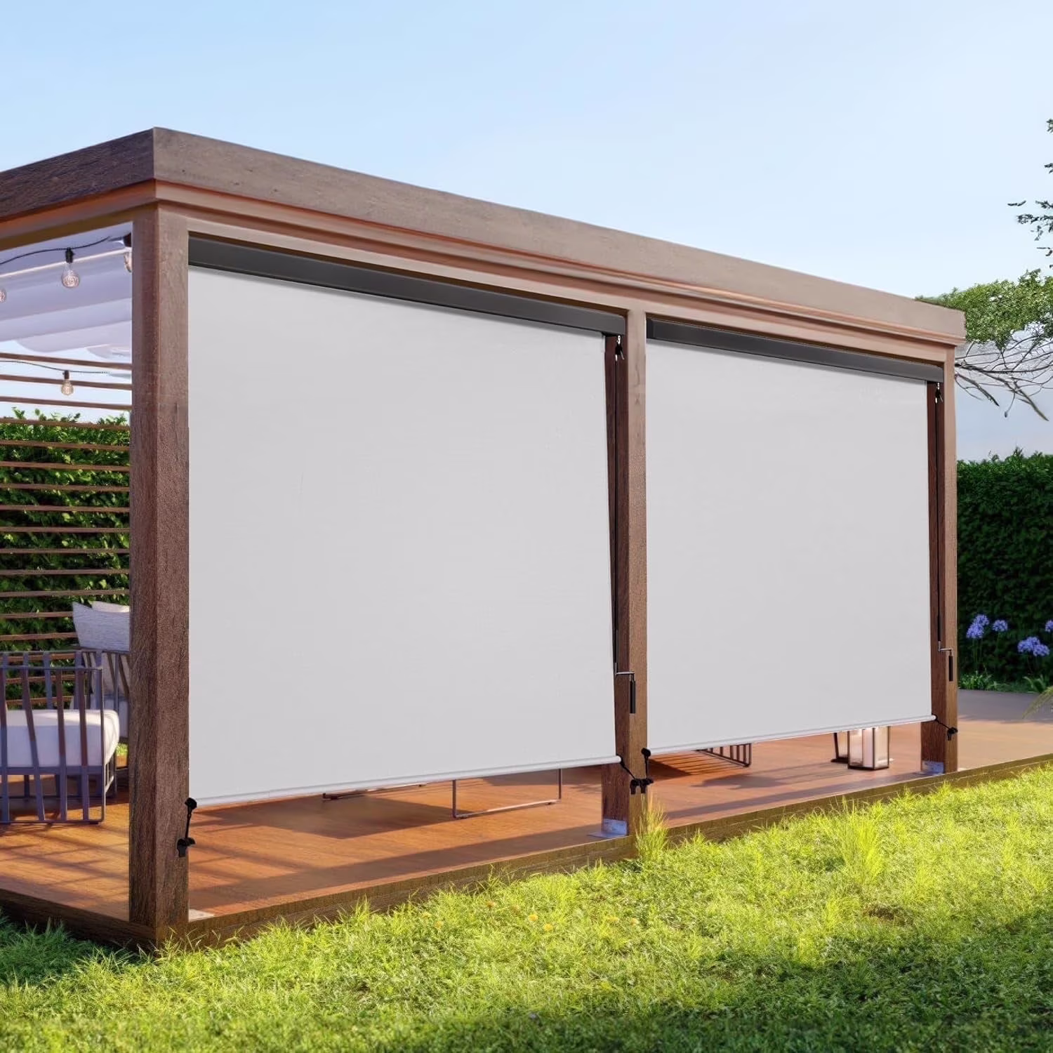 Outdoor Roller Shade for Patio, Cordless Blackout Waterproof Blind, UV Block, 4'L x 6'W(4'L x 6''W/Black) - Image 10